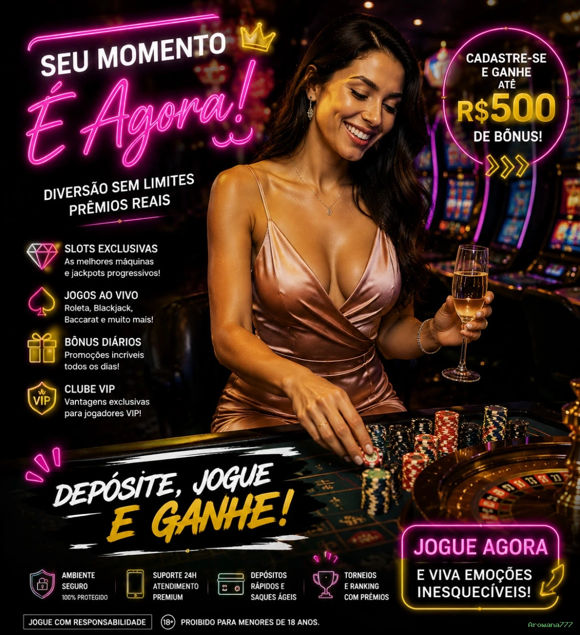 Imagem promocional do login da Arowana777
